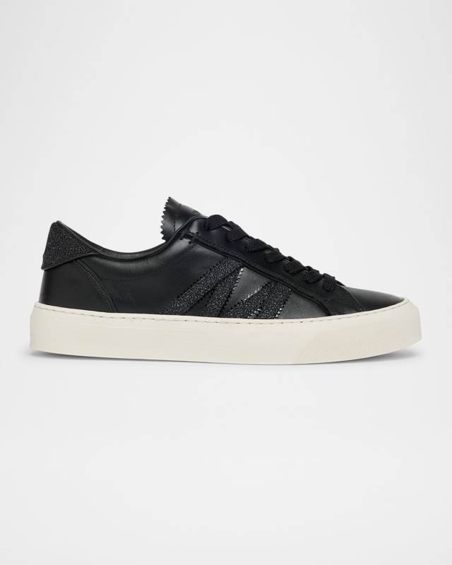 Monaco 2 Low-Top Glitter Leather Sneakers